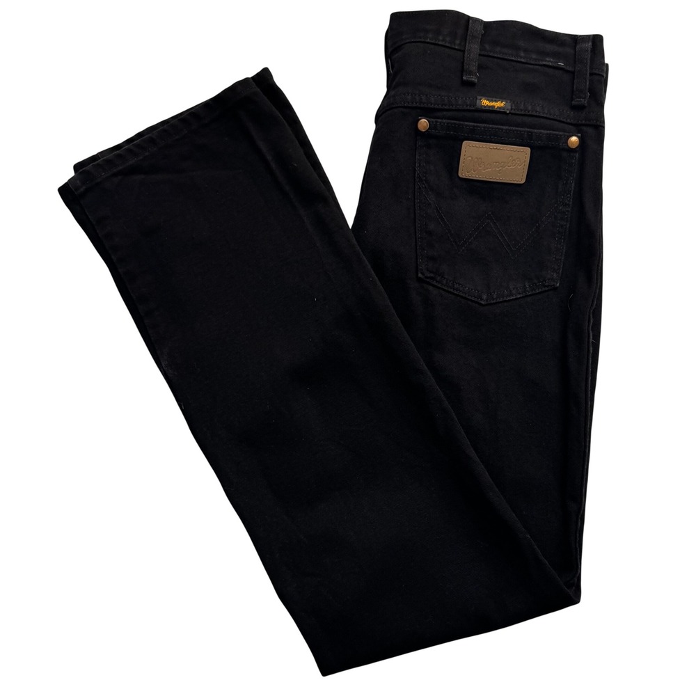 Wrangler 936WBK Cowboy Cut Slim Fit Black Denim Jeans Mens 33x32